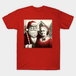 Polar Gothic: Santa & Mrs. Claus' Homestead Portrait T-Shirt